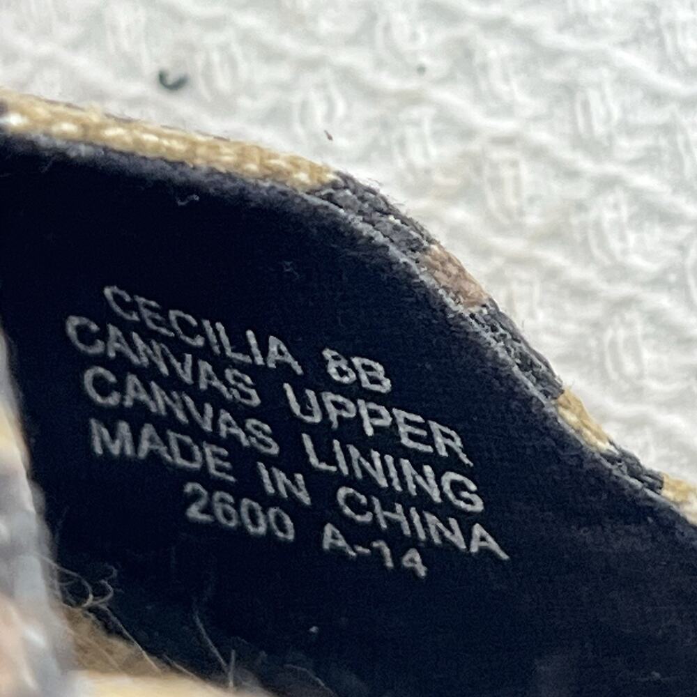 Lauren Ralph Lauren Cecilia BB Leopard Peep Toe Espadrille Wedges Women 8 B - Picture 5 of 10